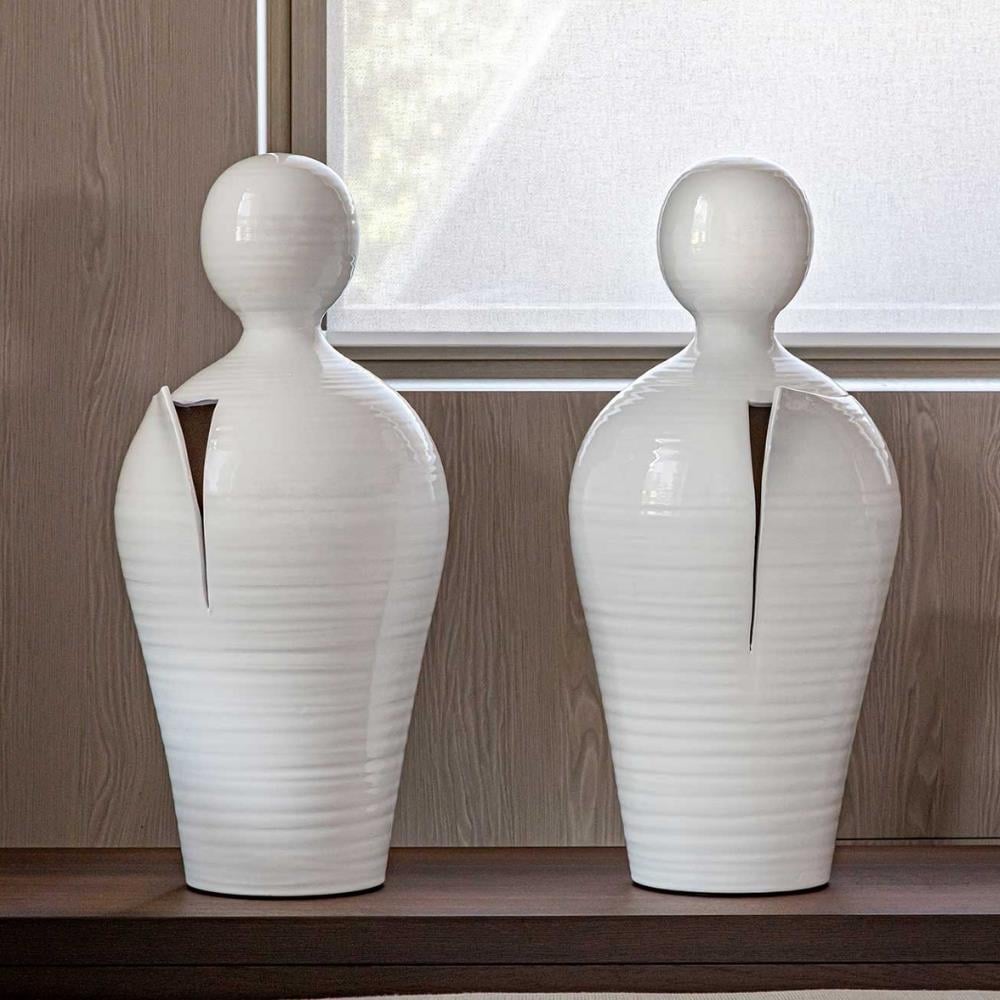 Do Seramik Vazo - 90 cm - Bianco Angelo