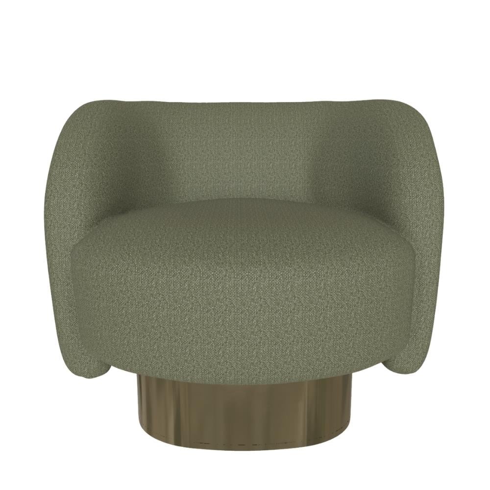 Doris Tekli Döner Koltuk - Frame Aged Brass (M328) - Covering Mojito (TEBL006)