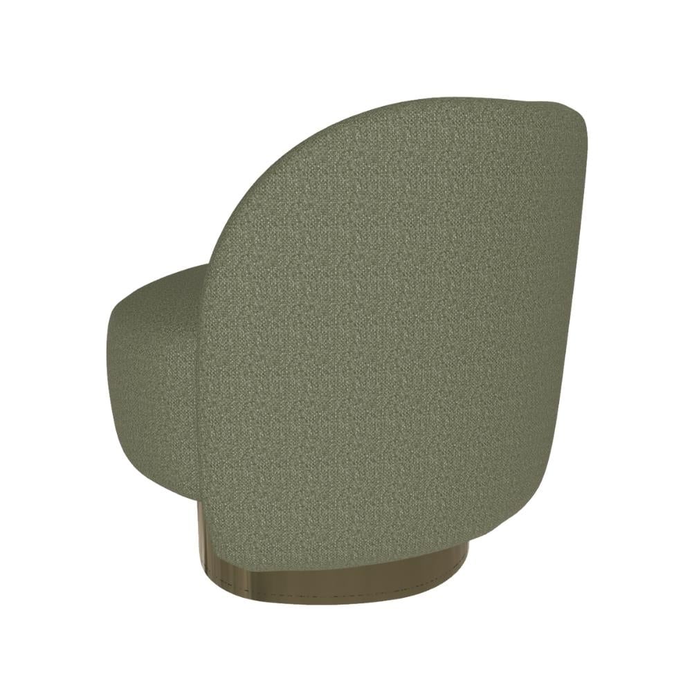 Doris Tekli Döner Koltuk - Frame Aged Brass (M328) - Covering Mojito (TEBL006)