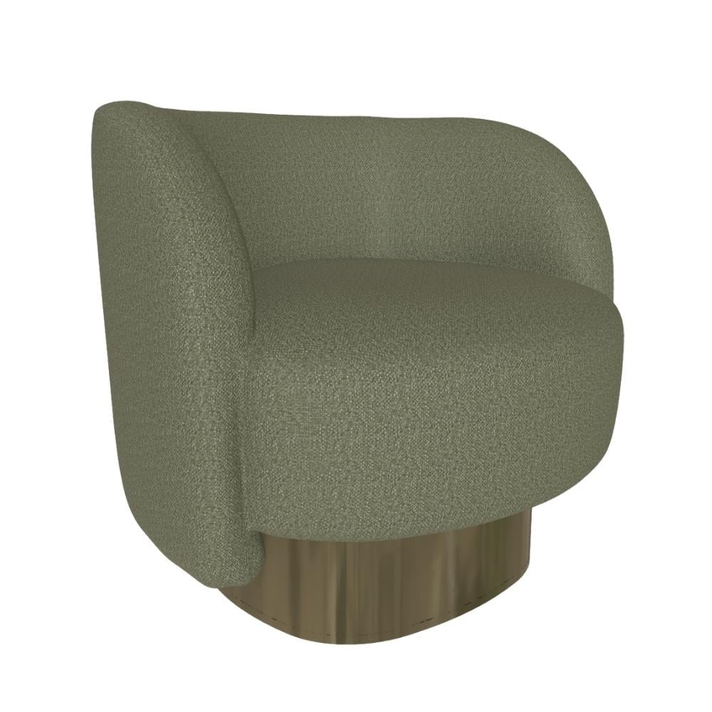 Doris Tekli Döner Koltuk - Frame Aged Brass (M328) - Covering Mojito (TEBL006)