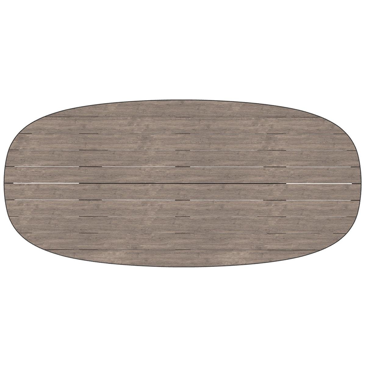 Esedra Oval Masa (240)-Ayak Dark Grey-Tabla Pickled Teak