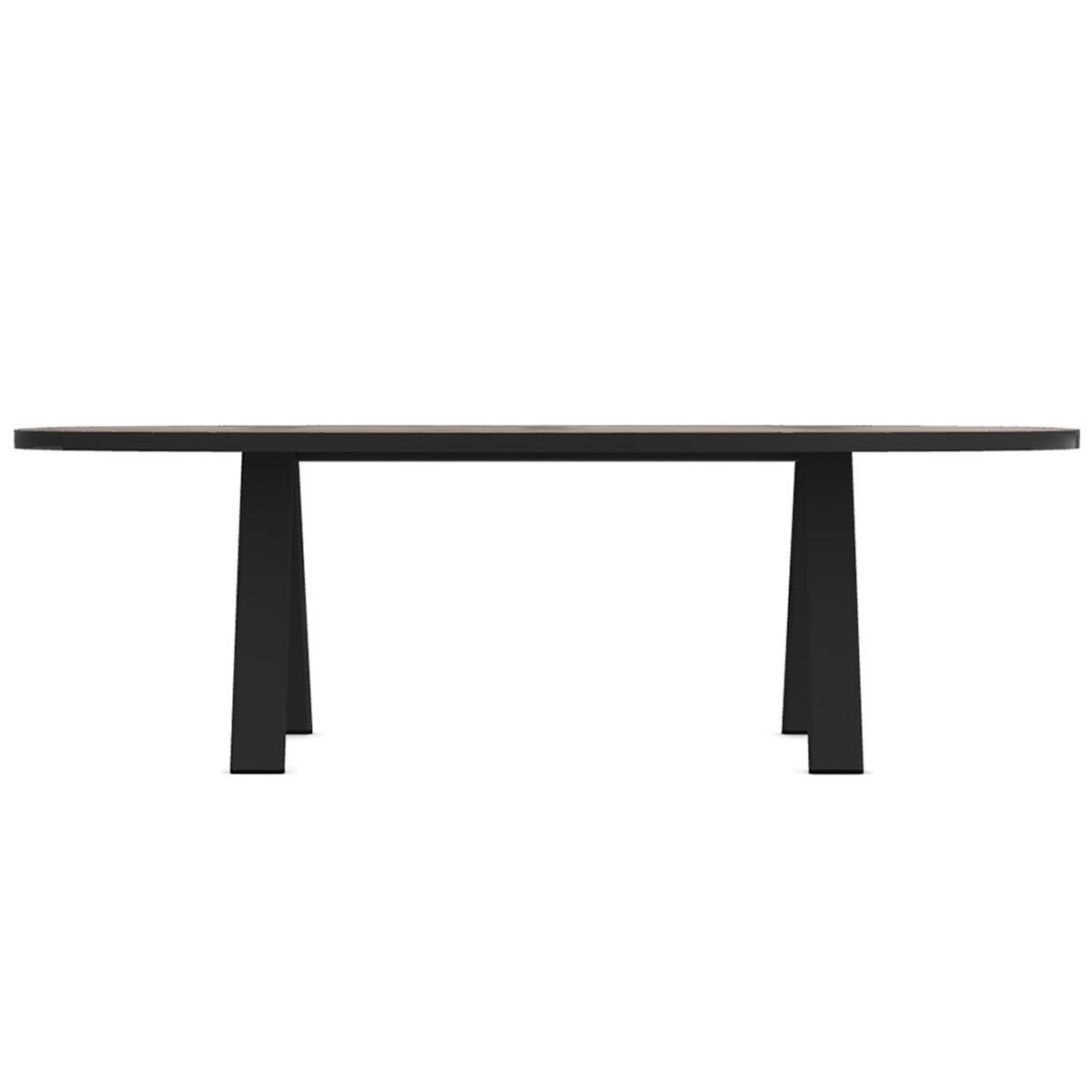 Esedra Oval Masa (240)-Ayak Dark Grey-Tabla Pickled Teak