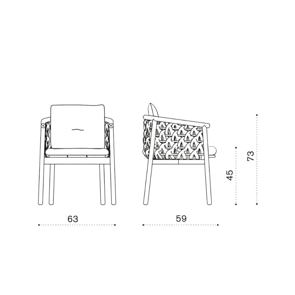 Ethimo Patio Teak Light Grey Kollu Yemek Sandalyesi