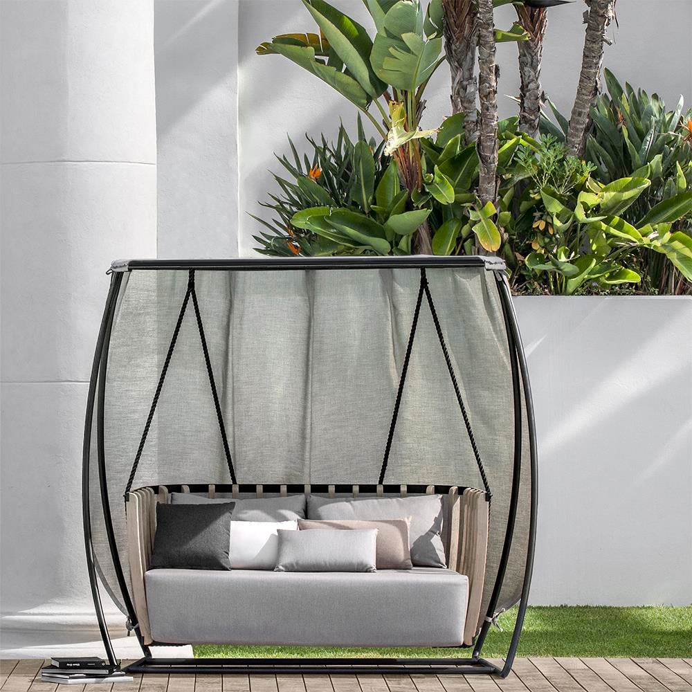 Ethimo Swing Pickled Teak Sepia Black Salıncak