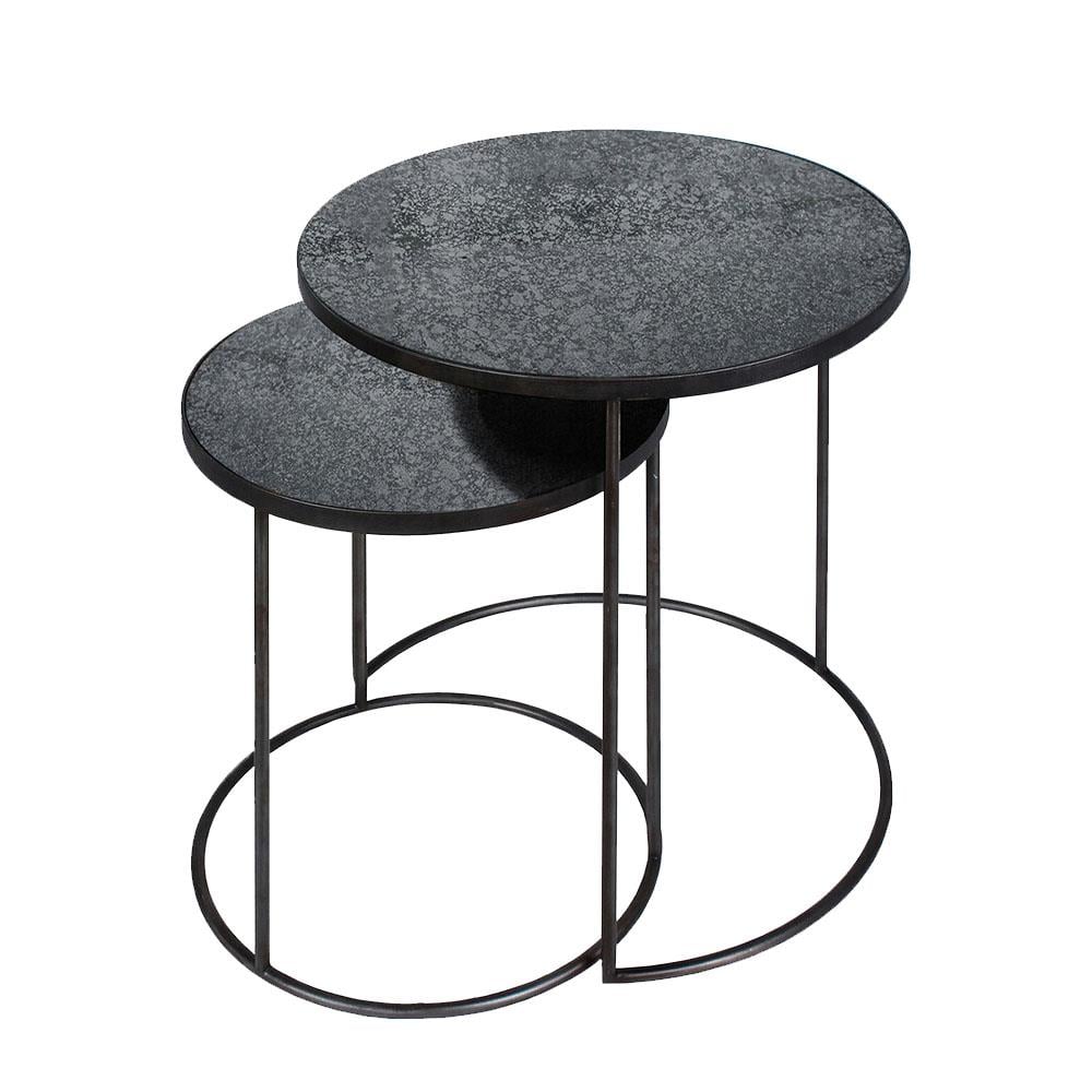 Nesting Charcoal İkili Set Yan Sehpa-Black