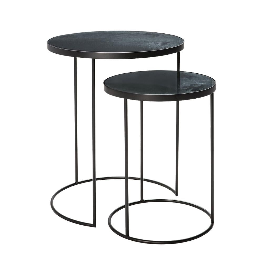 Nesting Charcoal İkili Set Yan Sehpa-Black