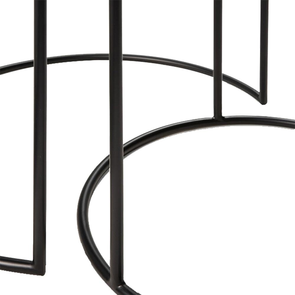 Nesting Charcoal İkili Set Yan Sehpa-Black