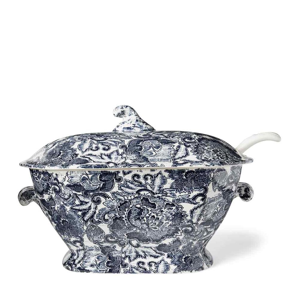 Faded Peony Çorba Sunumluk-Indigo