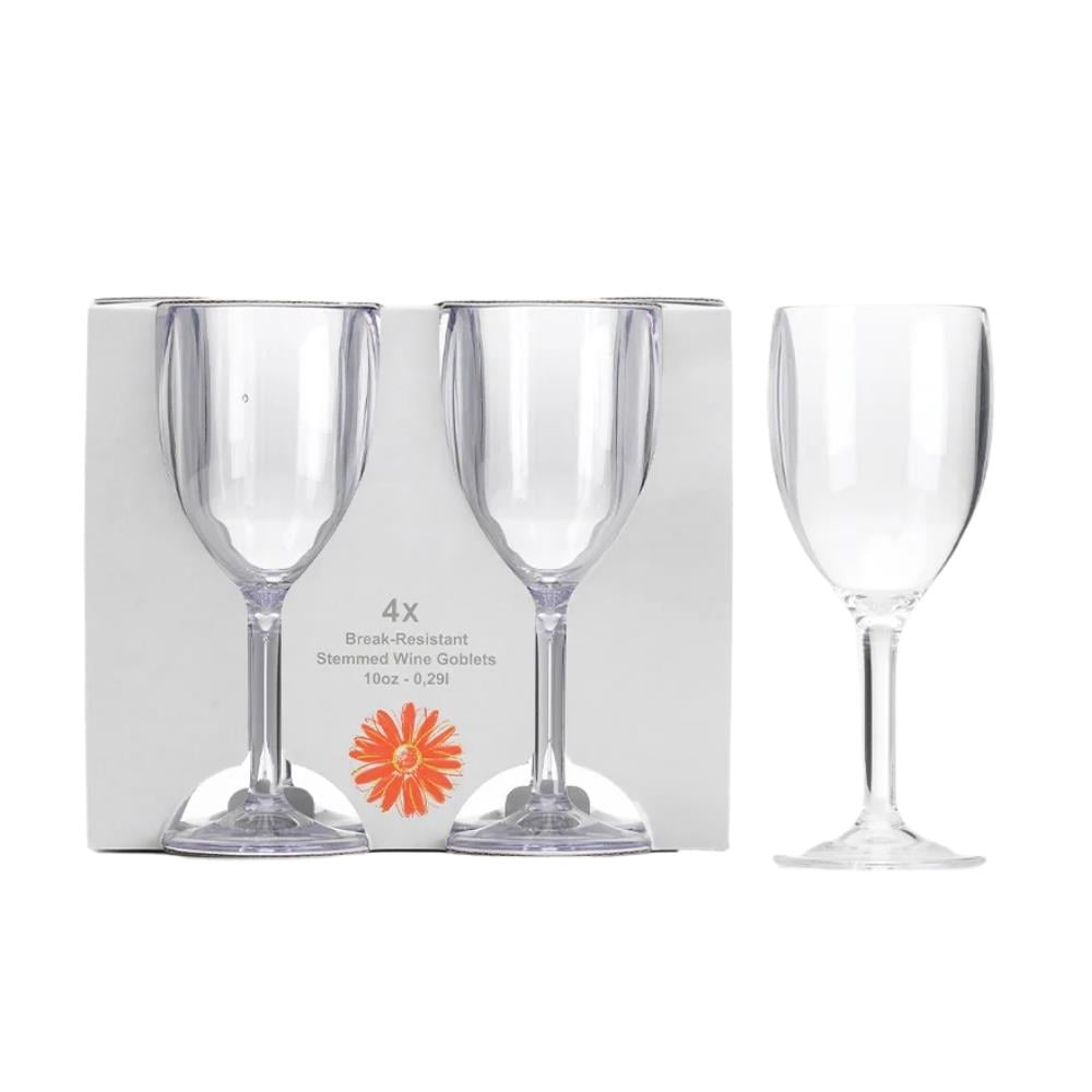 Flamefield Acrylic Dörtlü Şarap Kadehi Seti