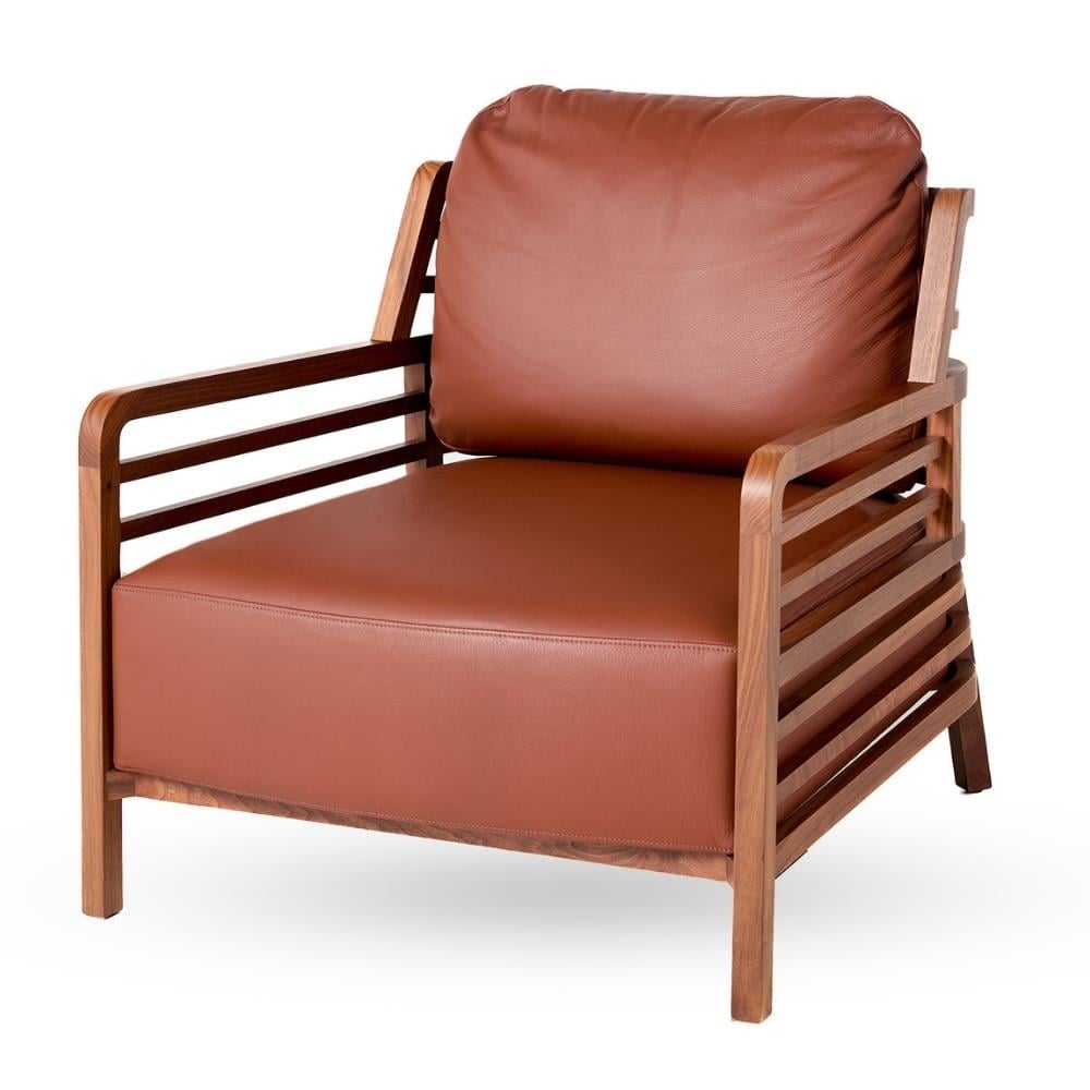 Flax Tekli Yüksek Sırtlı Koltuk-Deri Diva Fauve (4993)-(Grade V)