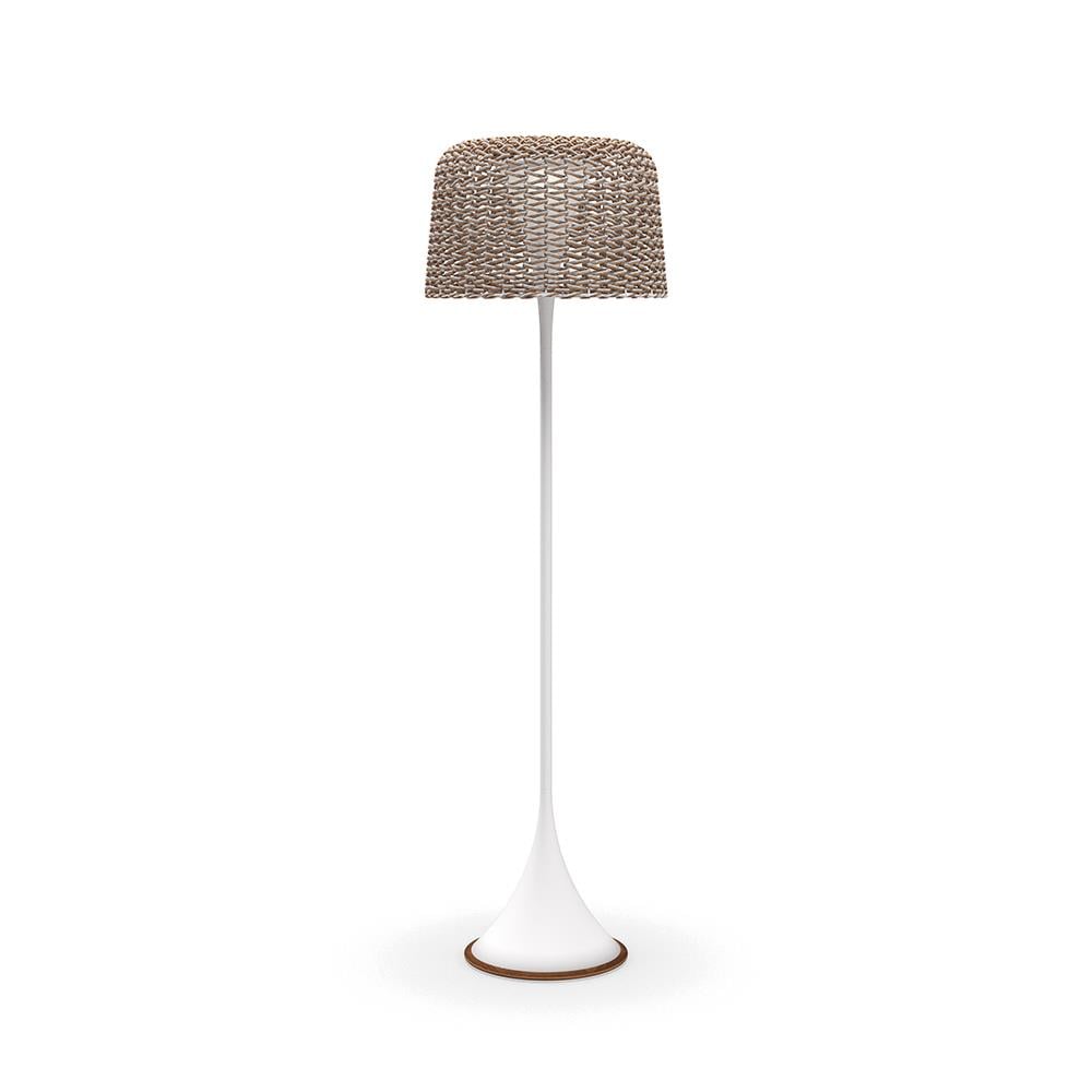 Ambient Mesh Floor Lamp-Woven Wicker-LED-(Excluding Remote Control)-White/Sorrel
