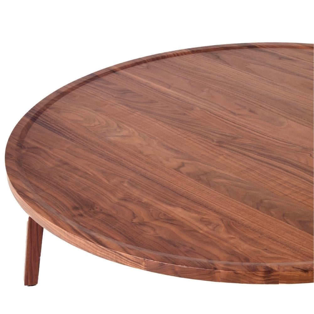 Gray 46 Orta Sehpa - Wood Finish: Natural Lacquered American Walnut - Ø130 H35 cm