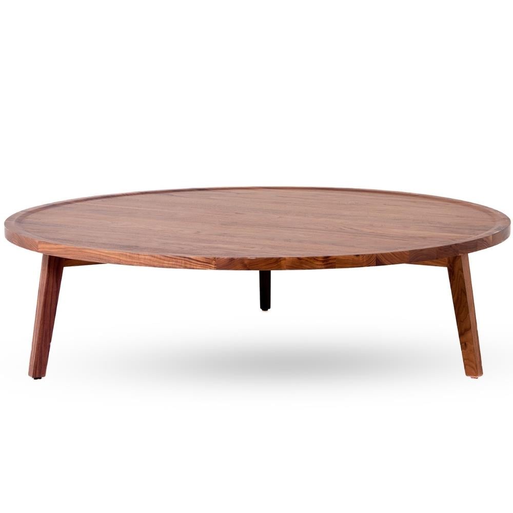 Gray 46 Orta Sehpa - Wood Finish: Natural Lacquered American Walnut - Ø130 H35 cm