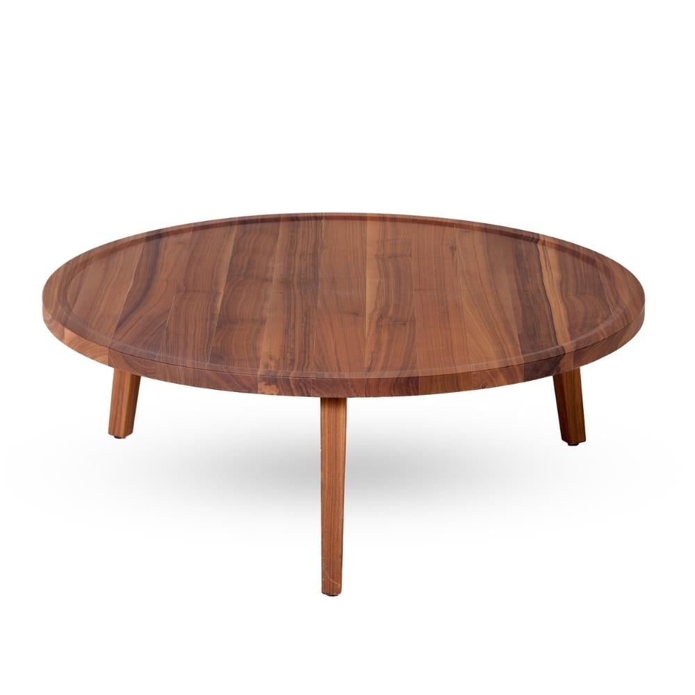 Gray 49 Orta Sehpa - Wood Finish: Natural Lacquered American Walnut – Ø100 H35 cm