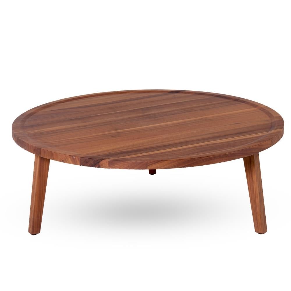 Gray 49 Orta Sehpa - Wood Finish: Natural Lacquered American Walnut – Ø100 H35 cm