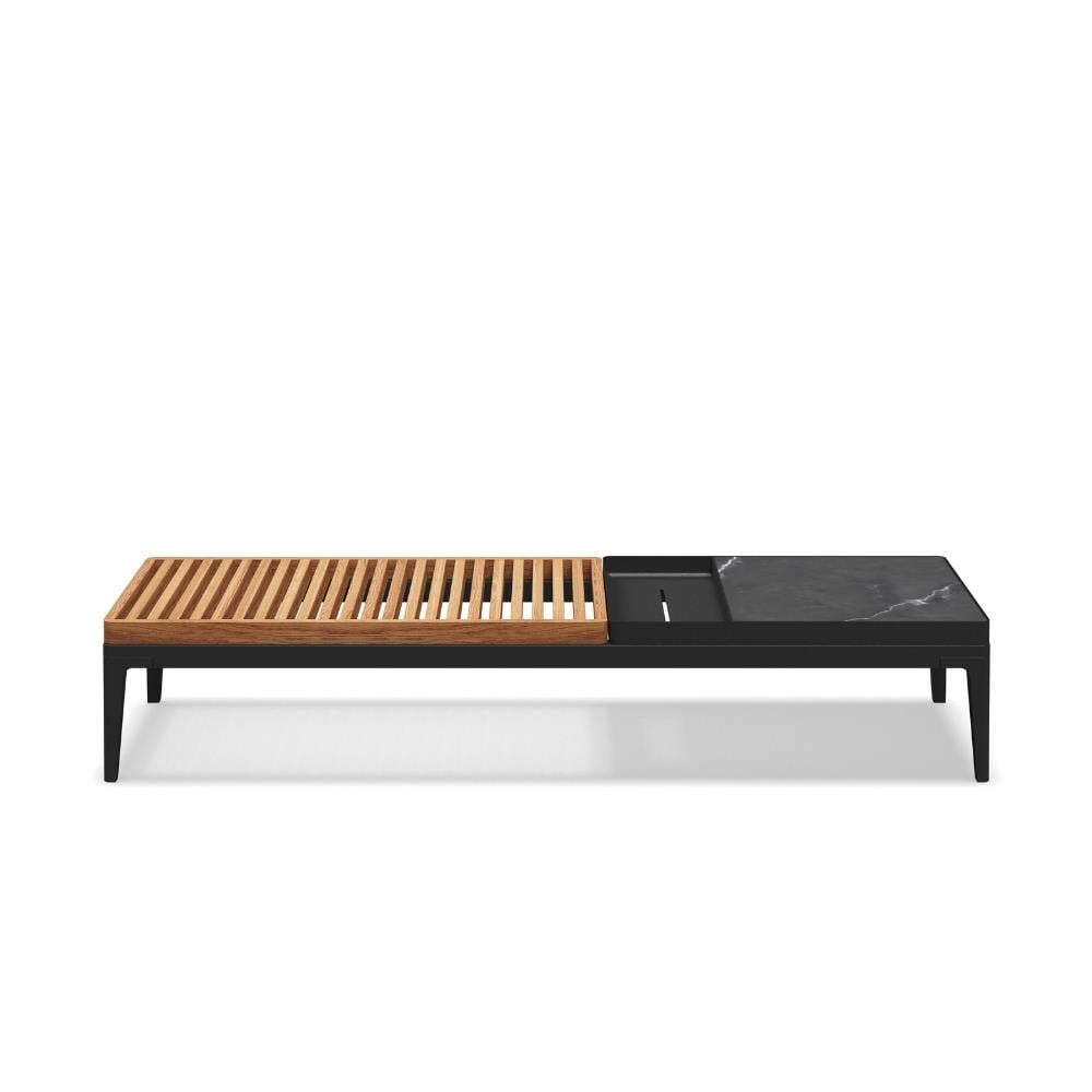 Grid Orta Sehpa-Frame Meteor-Top Nero Ceramic-Teak