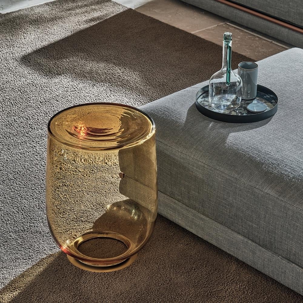 H2O Yan Sehpa (37)-Frame Lacquered Dark Brass (M028)-Vetro Smoke (V005)