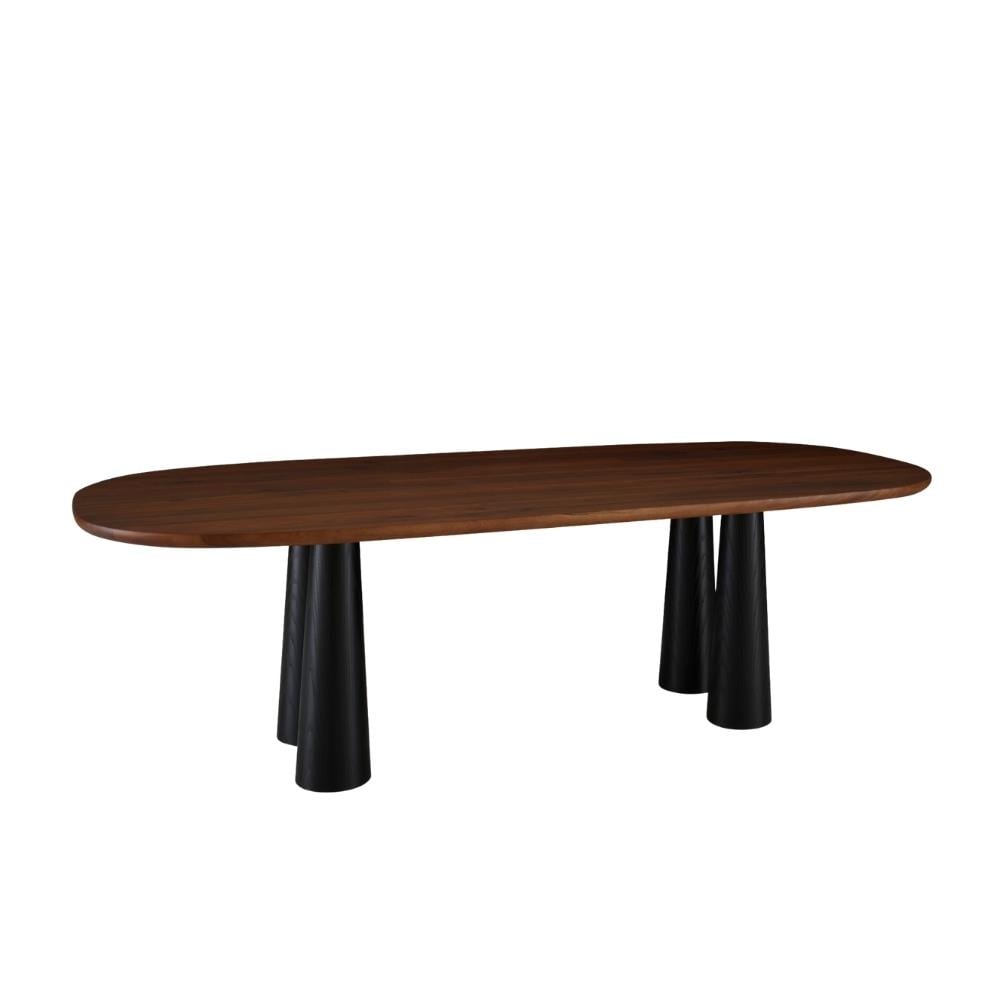 Hashira Yemek Masası - Walnut - Black Stained Ash