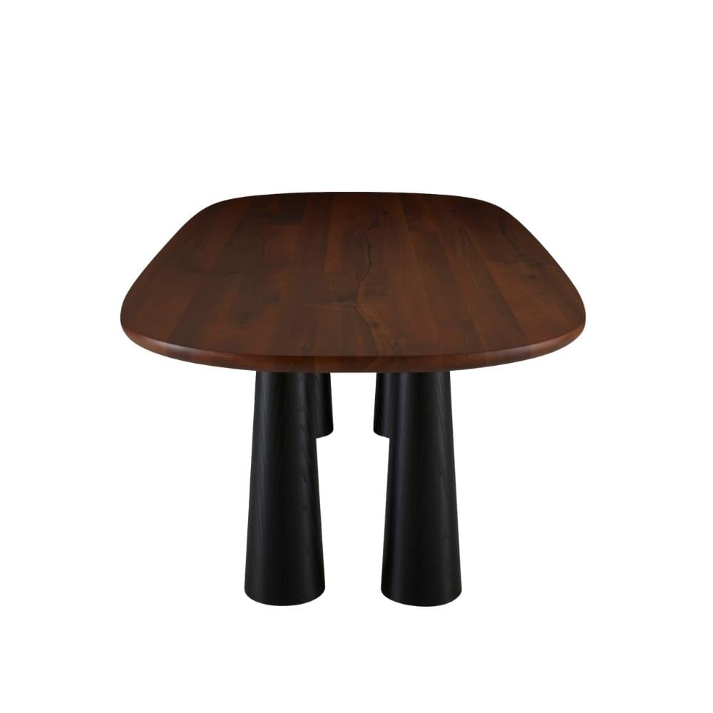 Hashira Yemek Masası - Walnut - Black Stained Ash