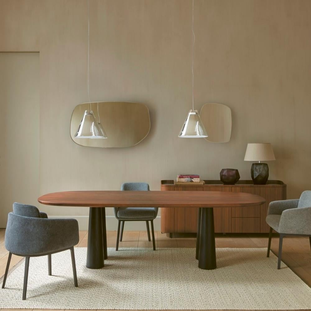 Hashira Yemek Masası - Walnut - Black Stained Ash