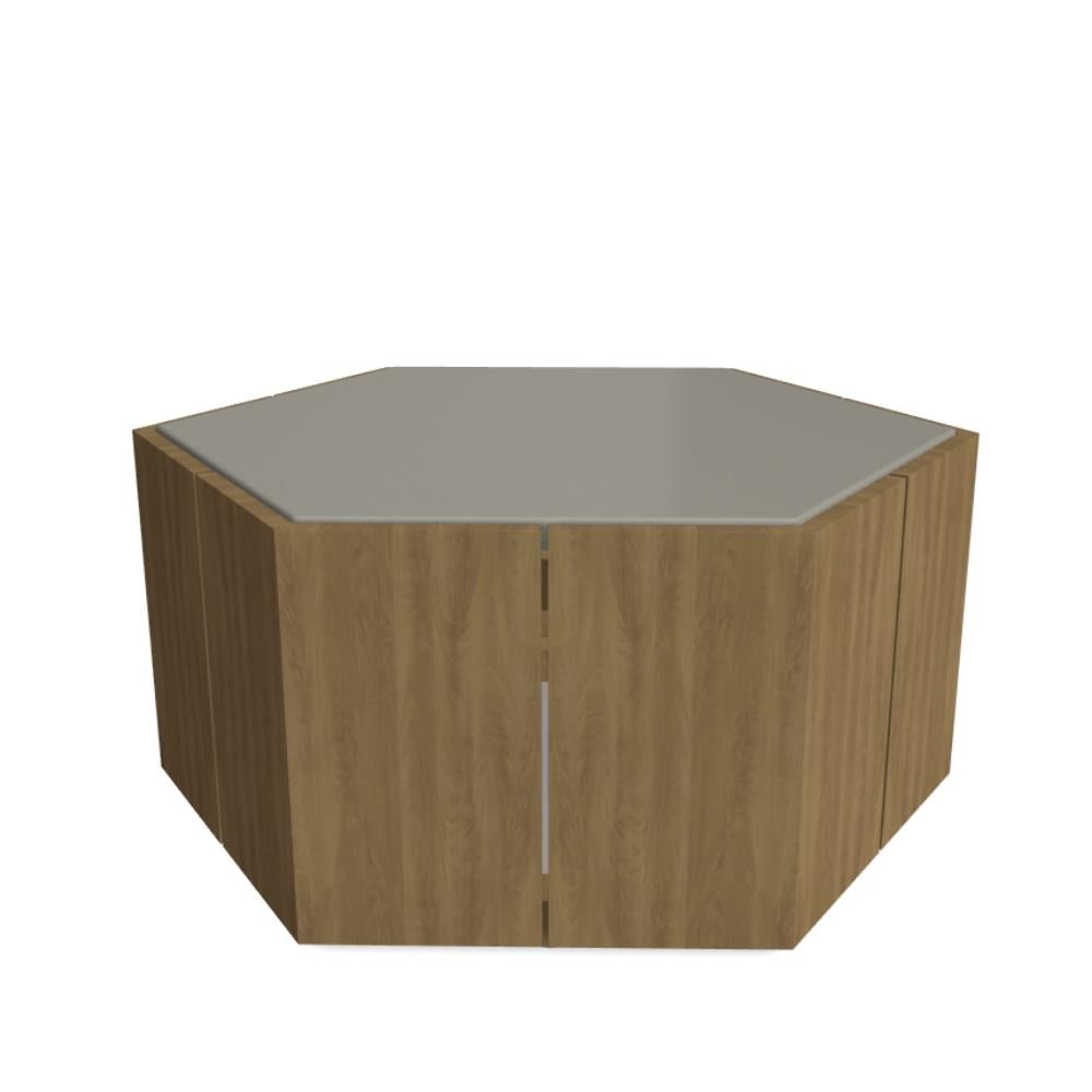 Hexagon Teak  Orta Sehpa - Top Linen (L10) - 69 cm