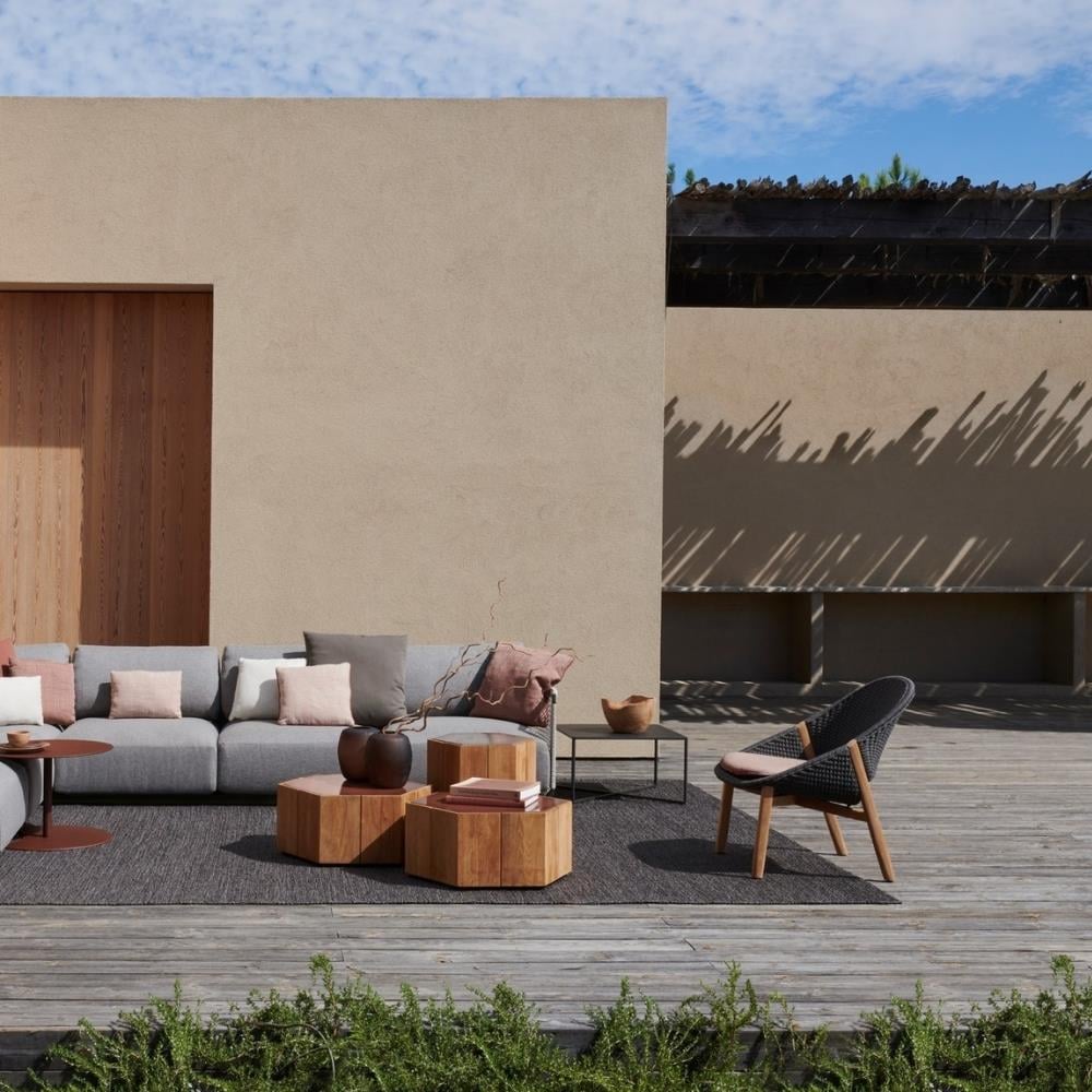 Hexagon Teak  Orta Sehpa - Top Linen (L10) - 69 cm