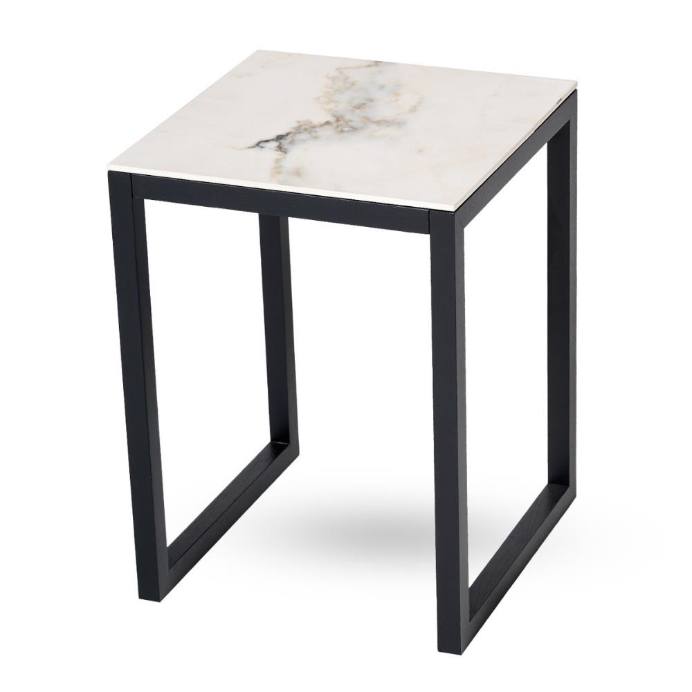 Iso Yan Sehpa - Top ın whıte marble-effect ceramıc stoneware/Base ın black staıned ash