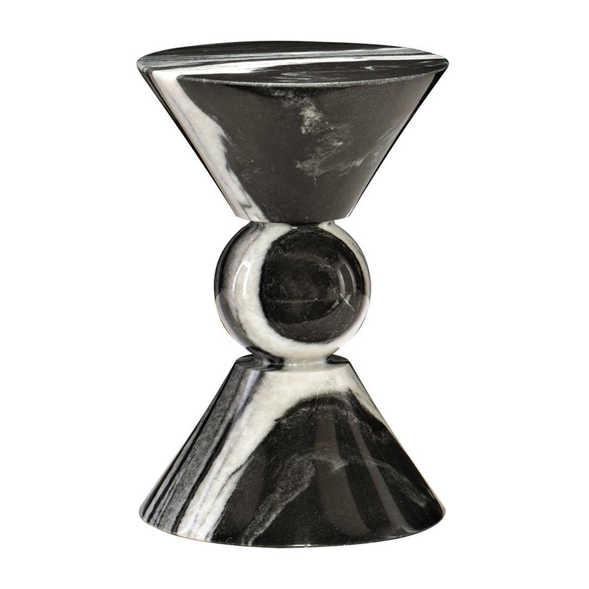 Jax Yan Sehpa-Honed Black ve White Marble
