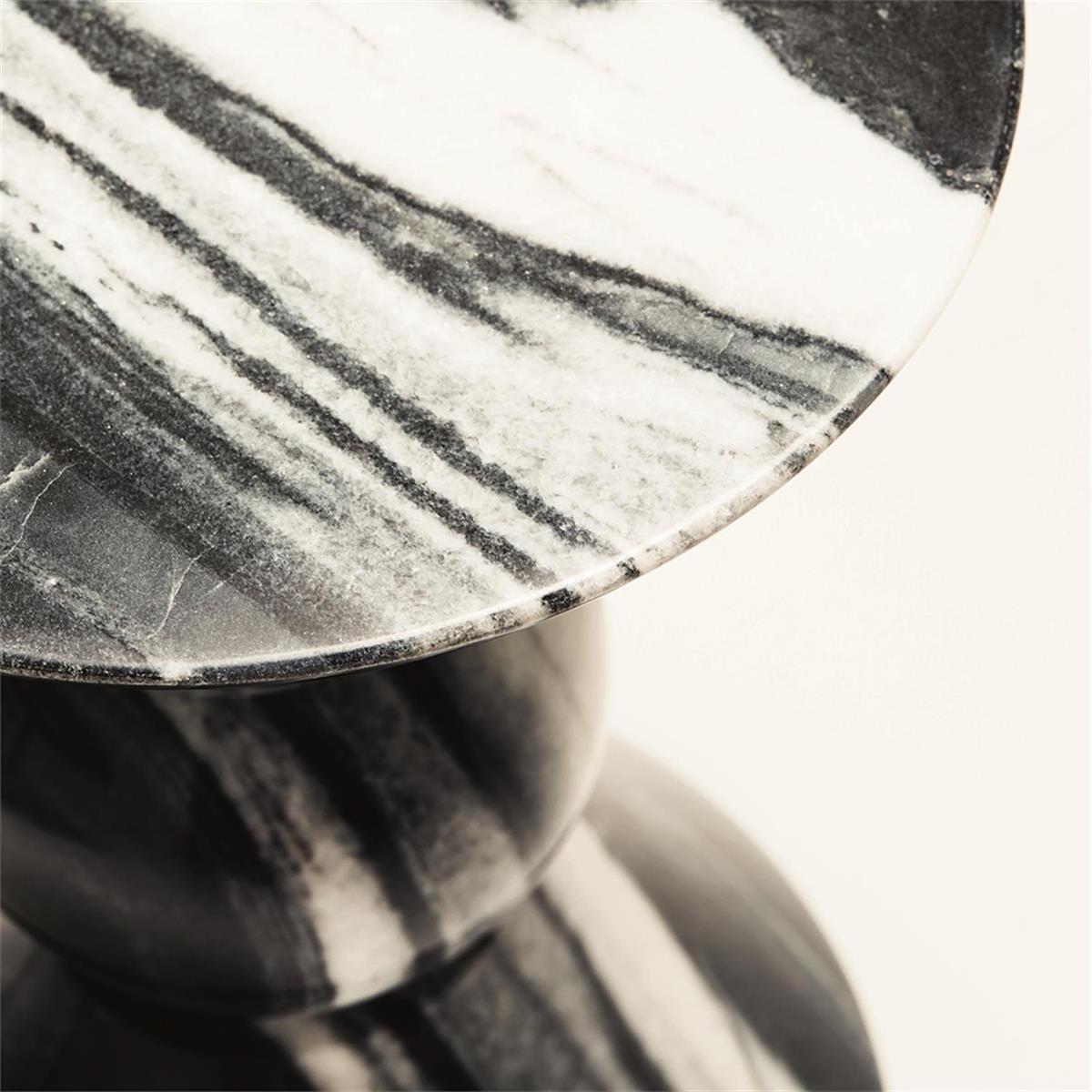 Jax Yan Sehpa-Honed Black ve White Marble