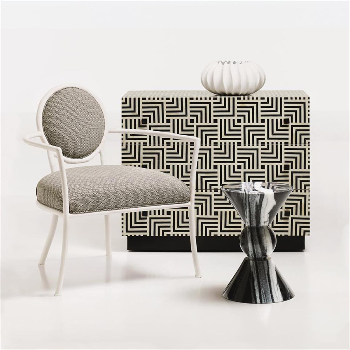 Jax Yan Sehpa-Honed Black ve White Marble