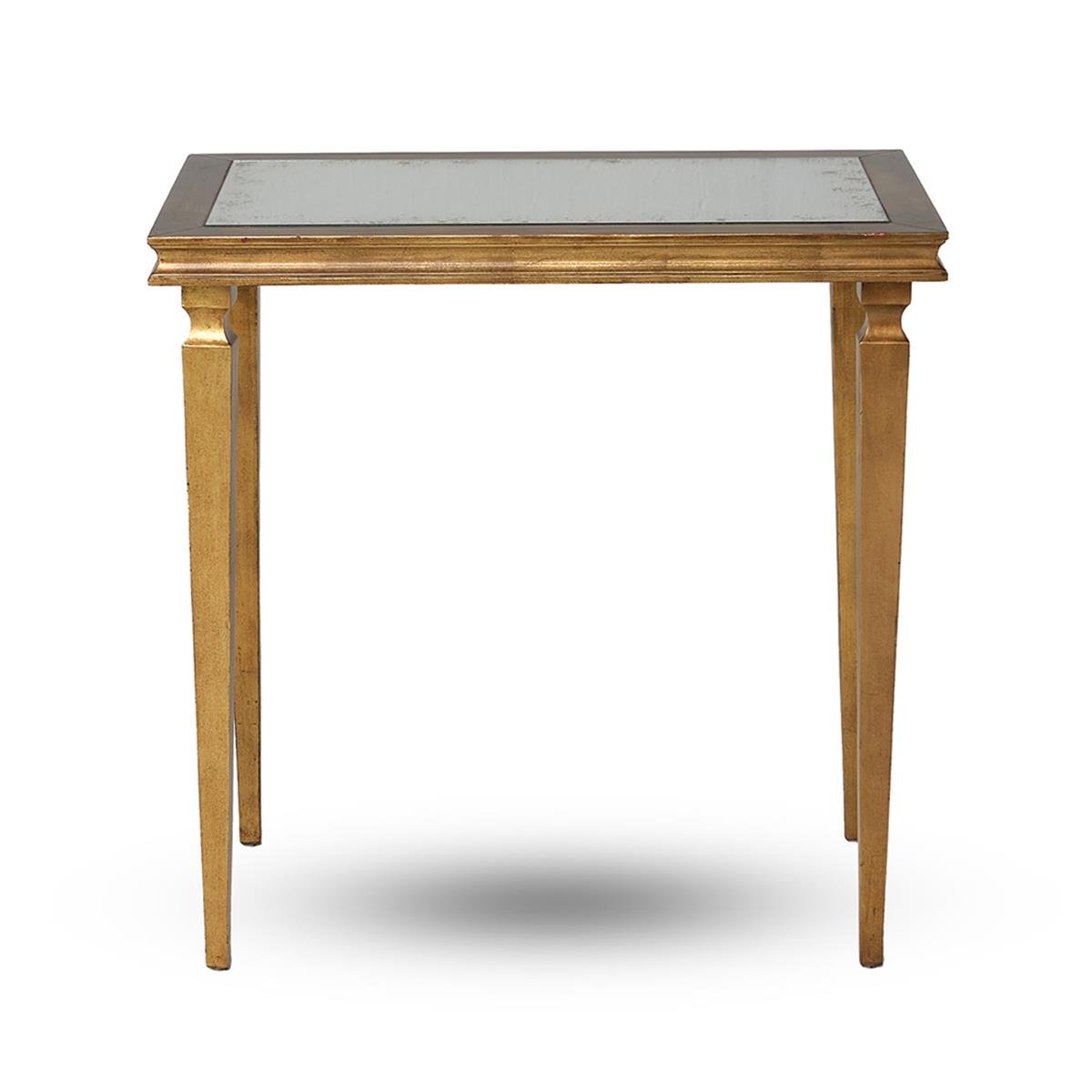 Jc Modern-Luxe Dikdörtgen Masa(Altın)-Finish-Pai-21 (Gilded Iron) -Antiqued Ayna Yüzey