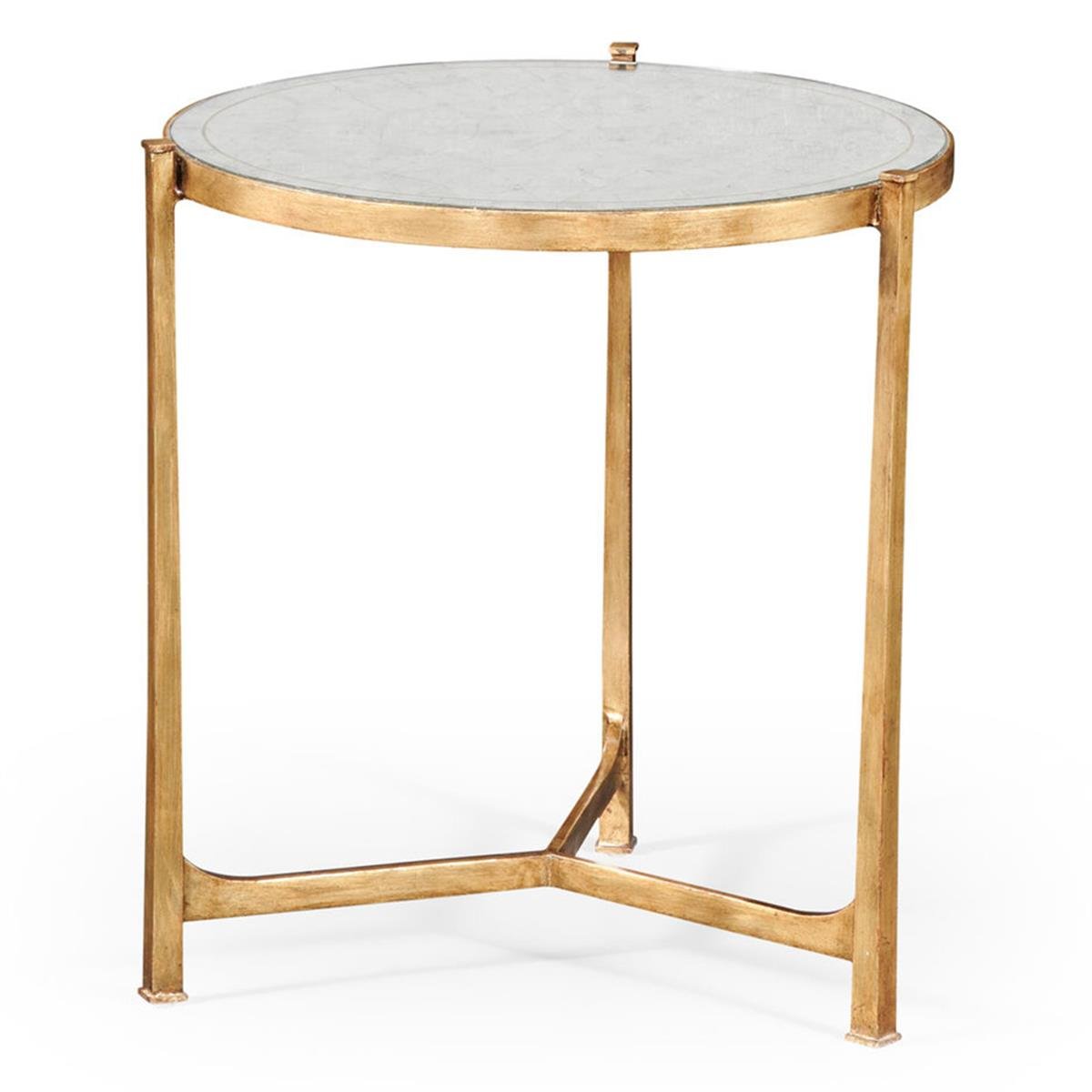 Jc Modern-Luxe Yuvarlak Yan Sehpa - Large - Finish-Pai-21 (Gilded Iron)