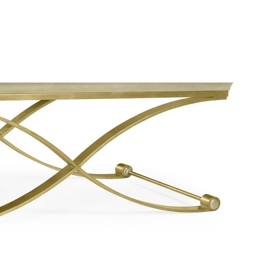 Jonathan Charles Jc Modern Eclectic Églomisé Silver Orta Sehpa