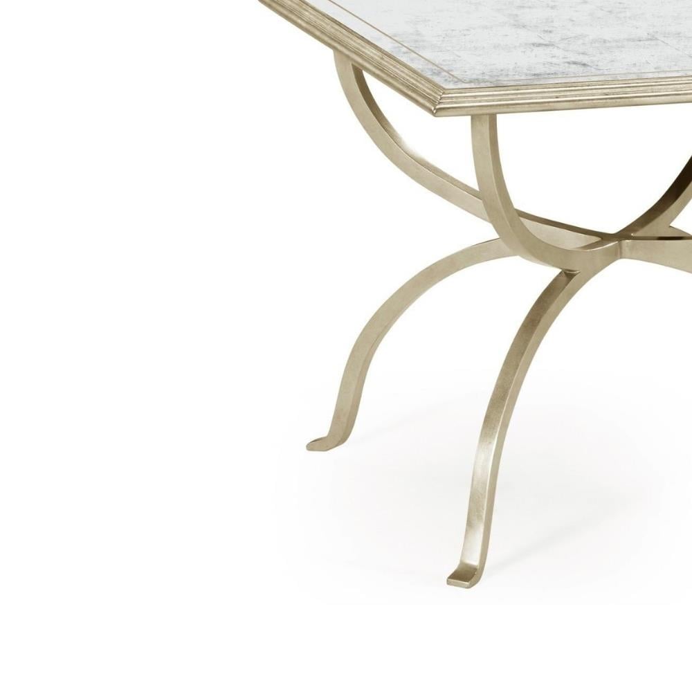 Jc Modern-Luxe Yan Sehpa Seti 2Li (Gümüş) - Finish-Pai-26-1 (Gilded Antique Silver-leaf)