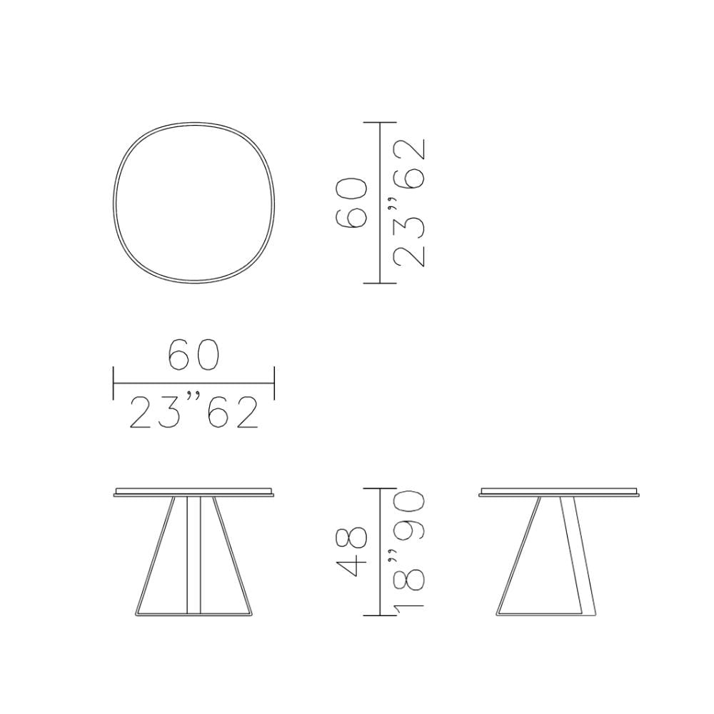 Judd Yan Sehpa (60)-Base Varnıshed Platinium-Top Glossy Grey Stone Marble