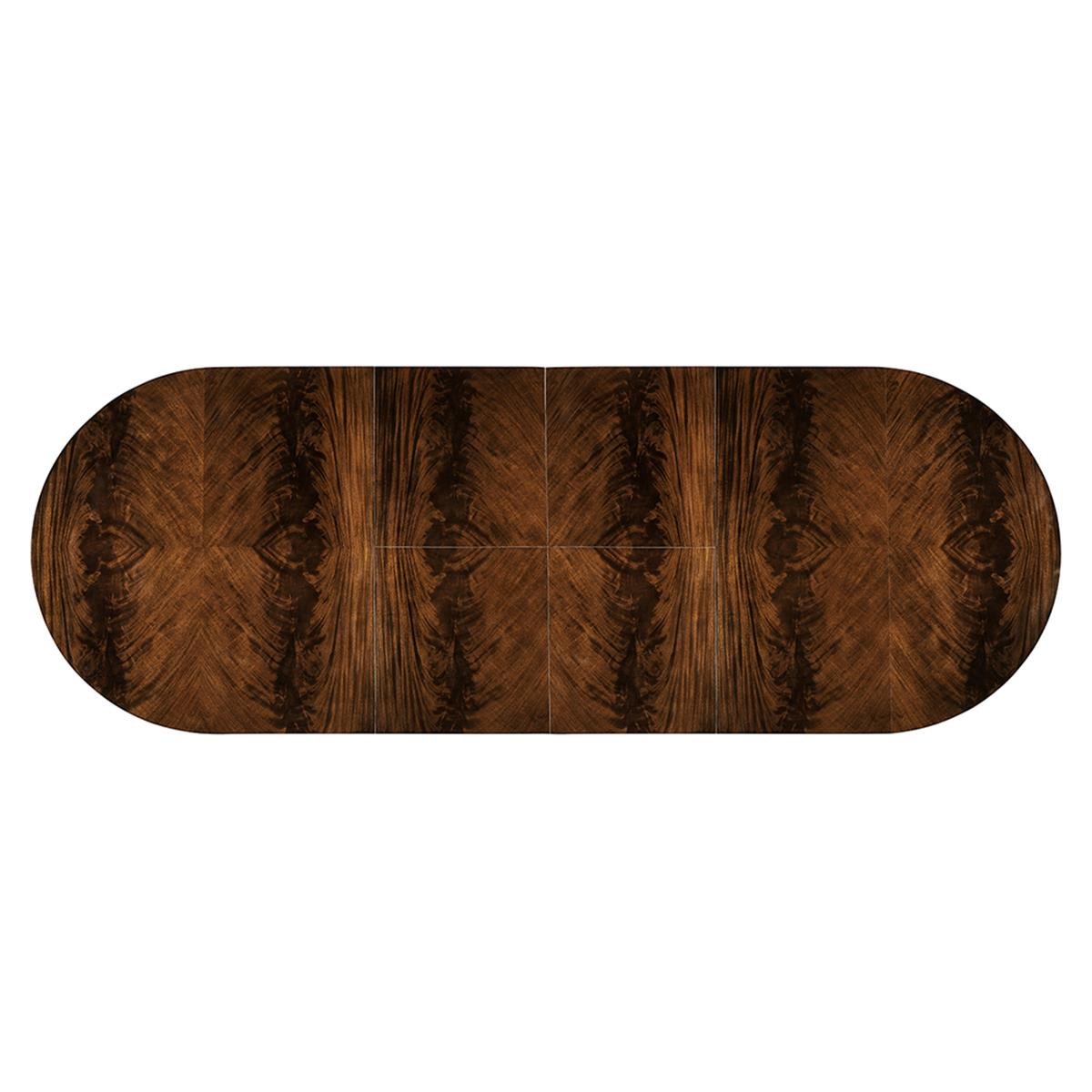 Knightsbridge Oval Yemek Masası - Çift Açılır - Biedermeier Style - Finish-Mah-04-2 (Antique Mahogany Brown - High Lustre)