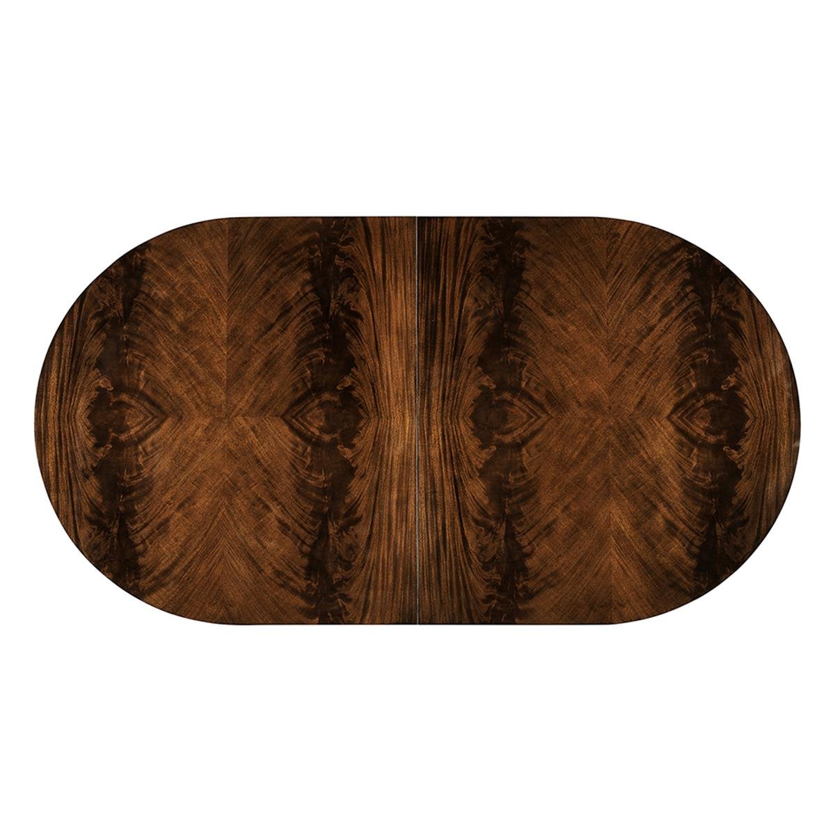 Knightsbridge Oval Yemek Masası - Çift Açılır - Biedermeier Style - Finish-Mah-04-2 (Antique Mahogany Brown - High Lustre)