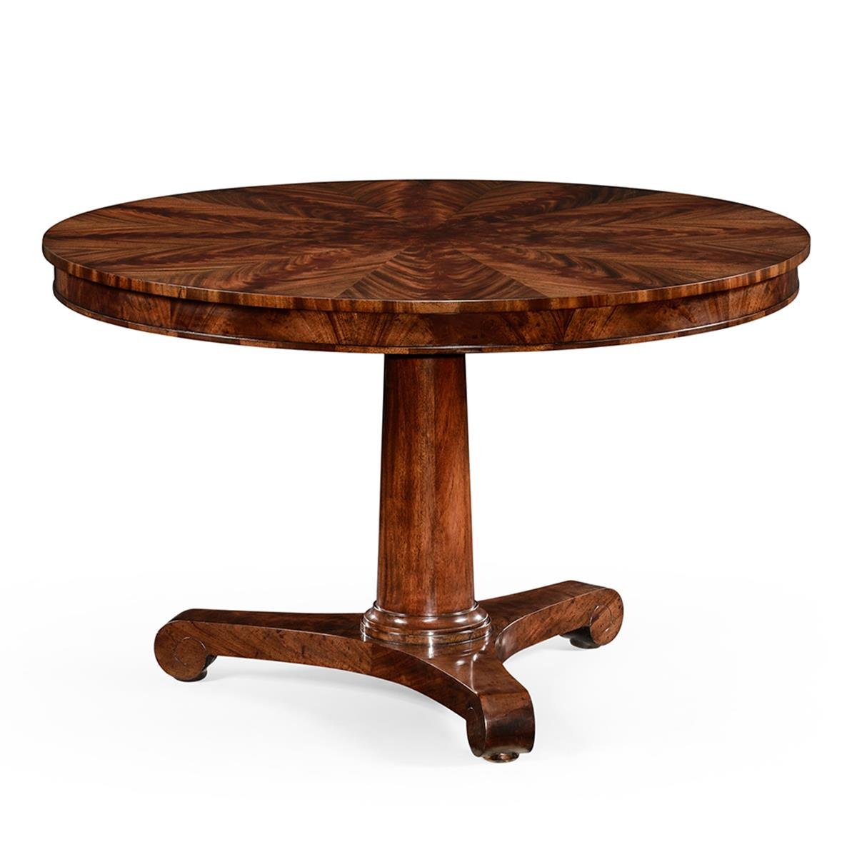 Knightsbridge Yuvarlak Masa - Biedermeier Style - Finish-Mah-04-1 (Antique Mahogany Brown - High Lustre)