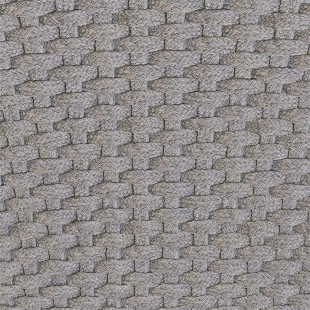 Knit Tekli Koltuk-Pickled Teak-Rope Light Grey-(Sunbrella Minder Dahil)