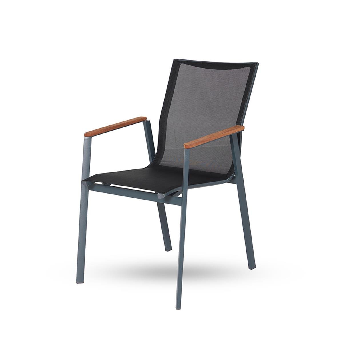 Kollu Aluminyum Sandalye - İskelet Antrasit-Fileli - Antrasit