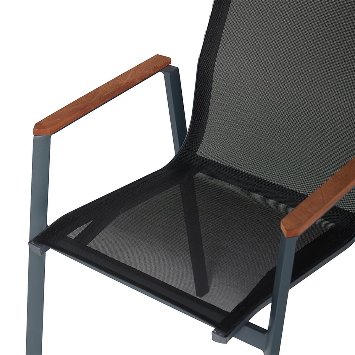 Kollu Aluminyum Sandalye - İskelet Antrasit-Fileli - Antrasit