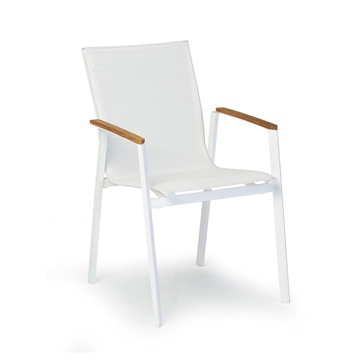 Kollu Aluminyum Sandalye - İskelet Beyaz- Fileli - Beyaz
