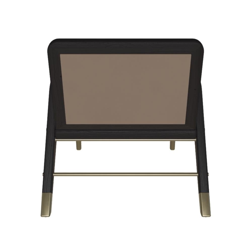 Lady Tekli Koltuk-Frame Oak (L110)-Decorative Details Aged Brass (M328)-Seat and Back Cushion Renna (TTENO006)