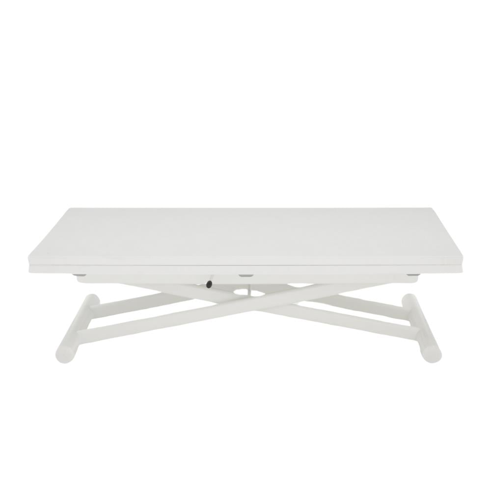 Brunch Masa/Orta Sehpa-Ayak Epoxy Satin White Lacquered Steel-Katlanır Tabla Satin White Lacquered