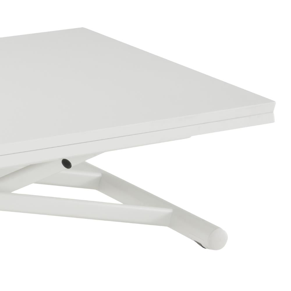 Brunch Masa/Orta Sehpa-Ayak Epoxy Satin White Lacquered Steel-Katlanır Tabla Satin White Lacquered