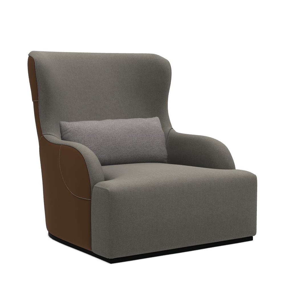 Liu Kuoio Berjer-Fabric Padang 03 (Silver)-External Saddle Leather Color Beige 08-(LIUKUOIOPOL)