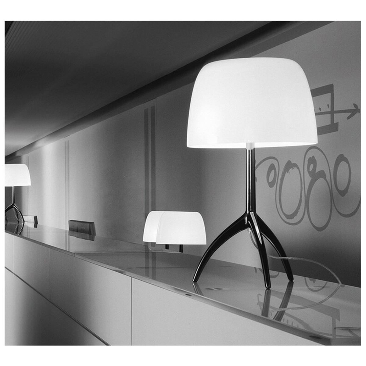 Lumiere Grande Masa Lambası - with Dimmer - Polished Aluminium/Bianco Caldo – 26xh45 cm