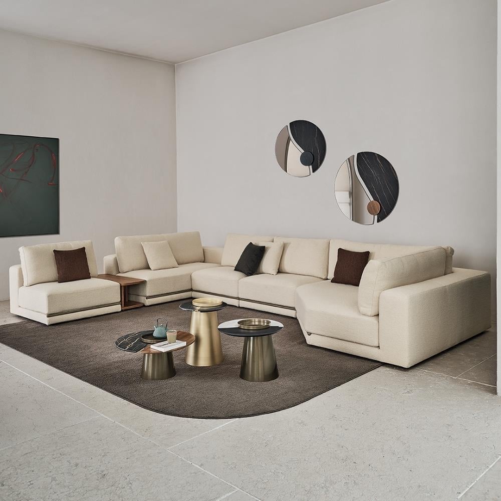 Luxor Ayna (90)-Bronze Mirrored (C301)-Marble Calacatta Glossy (CM012)-Decorative Detail Veneer Walnut (L036)