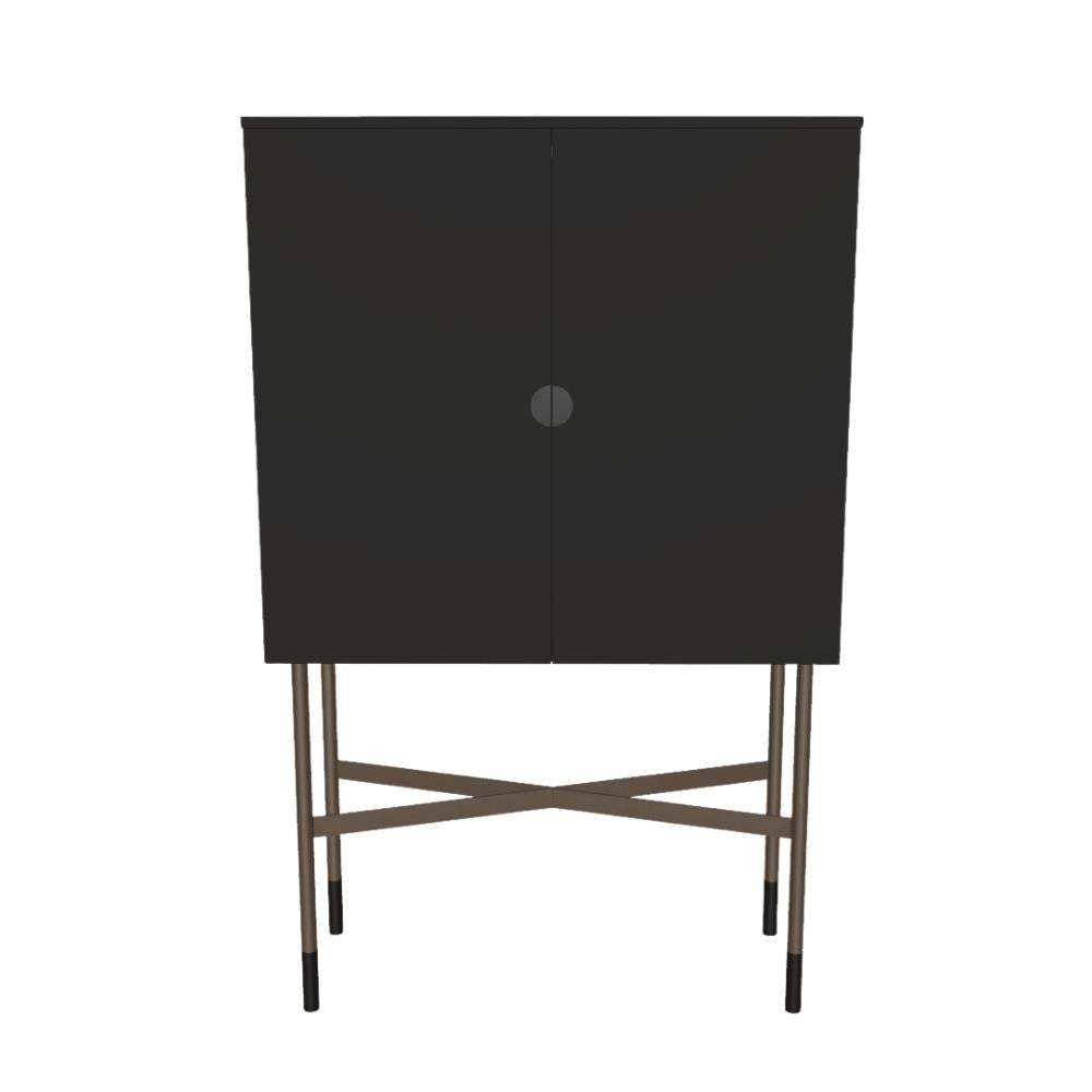 Madison Büfe-Legs Lacq Matt Black-Decorative Leg Aged Brass (M328)-Door/Sides Lacq Black (L090)-Case Lacq Black (L090)-Top Lacq Black (L090)