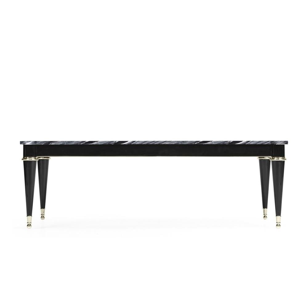 Madison Orta Sehpa -Finish-Lac-45-1 (Piano Black) Grey Wave Mermer Tabla